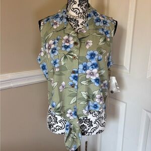 *NWT* Jamaica Bay, women’s Floral Sleeveless Button-Up Top - Hawaiian 🌺 size XL
